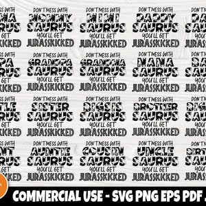 Dinosaur Family Saurus SVG Designs for Cricut (Digital Download)