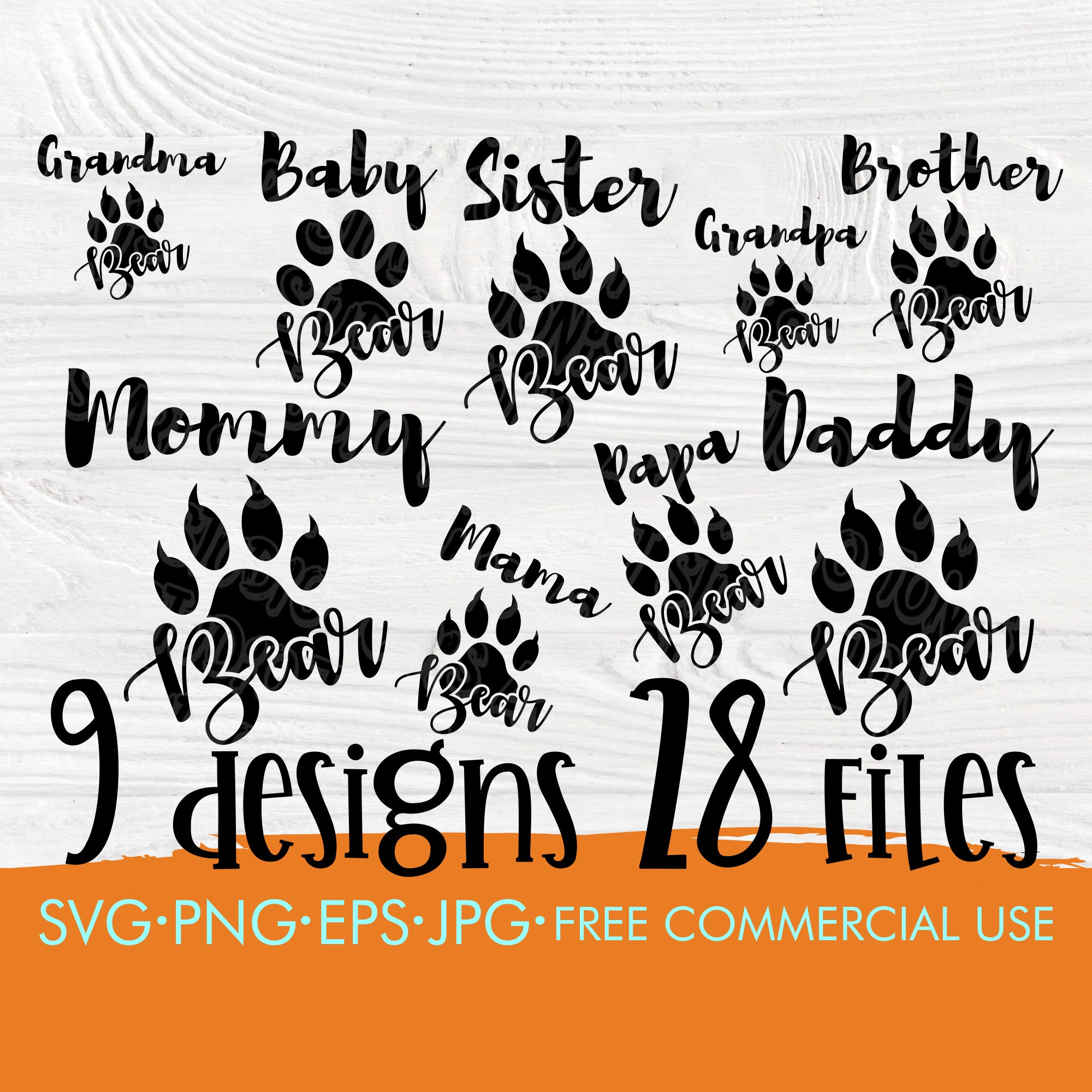 Download Bear family SVG | Bear feet svg | Bear silhouette | Boho svg | Mama svg | Papa svg | Brother svg ...