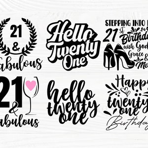 21st Birthday SVG Designs: Shirt Graphics (digital Download) - Etsy