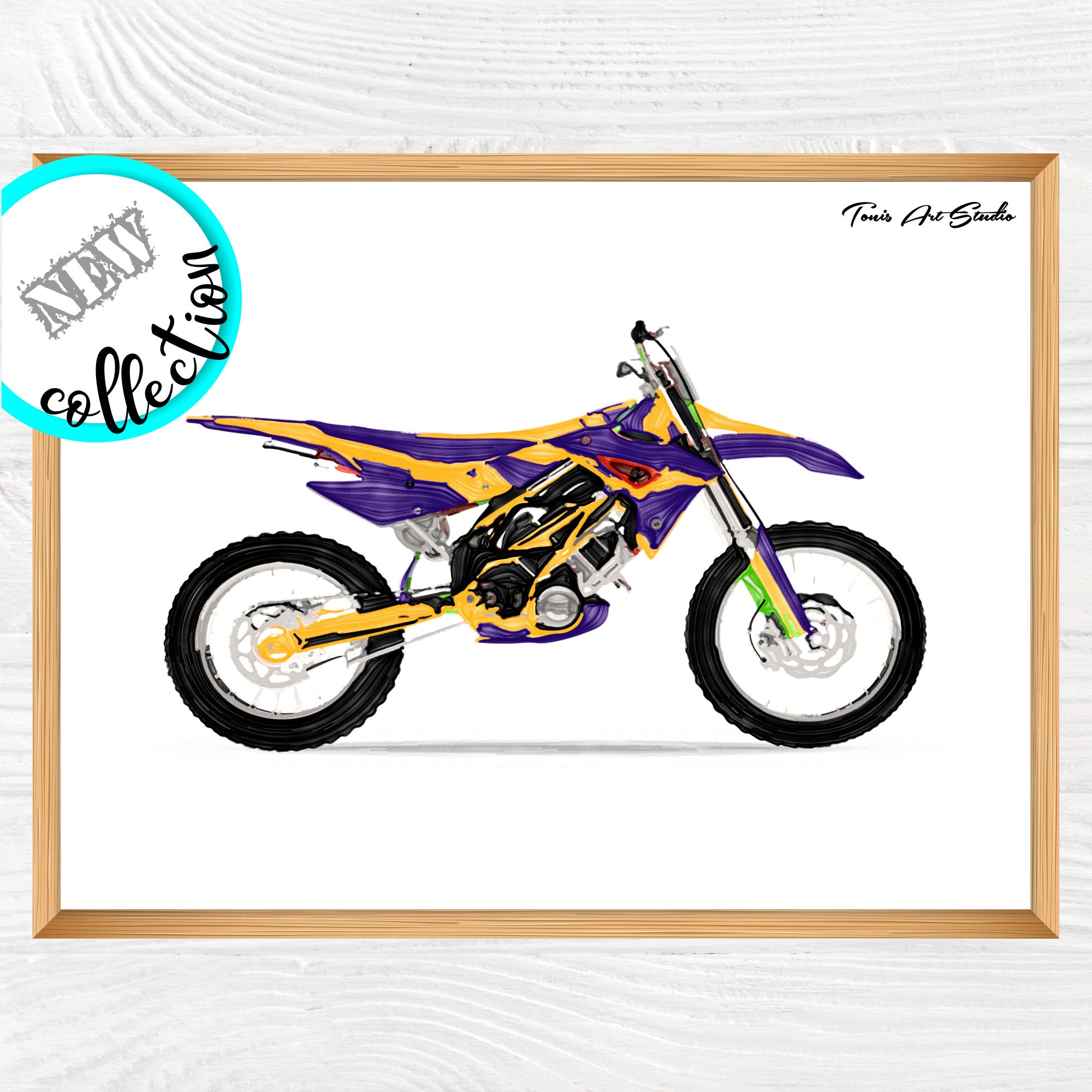 Dirt bike wall art | Transportation art | Motorbike wall art | Boy room
