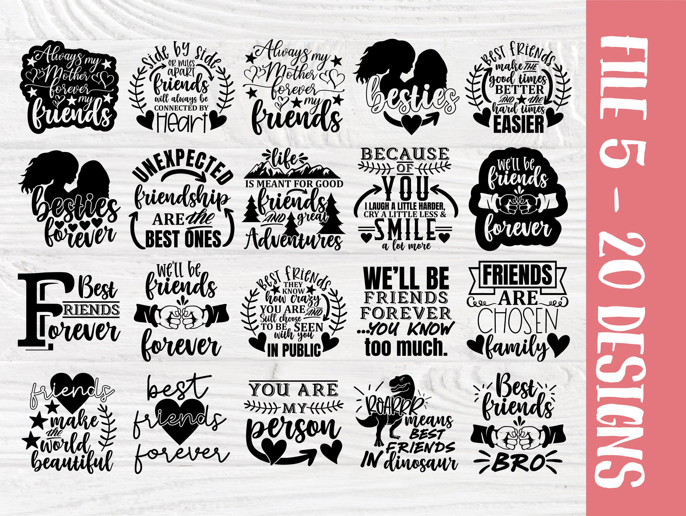 Download Friends SVG Bundle, Best Friends Signs, Friendship