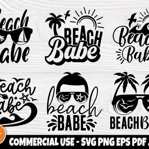 Beach Babe SVG, Summer Quotes, Palm Tree Svg, Vacation Svg