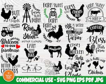 Farm SVG bundle | Farmhouse quotes svg | Farm svg | Farm life svg | Farm signs svg | Farm clipart | Farm silhouette | Svg cut files