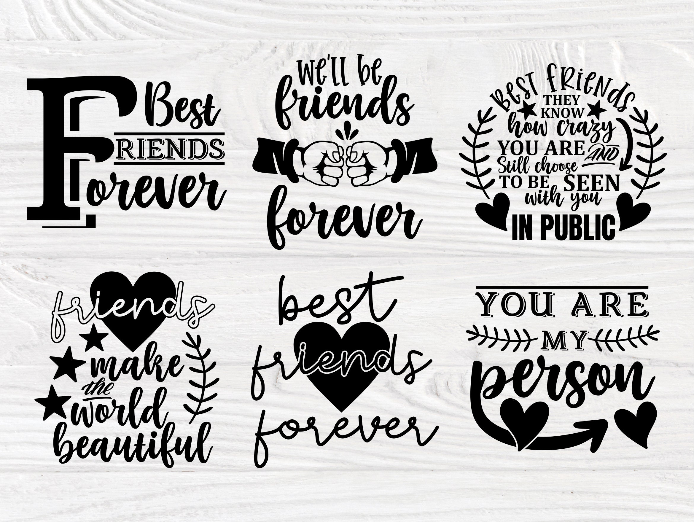 Download Best Friends Signs SVG Bundle, Friendship Quotes