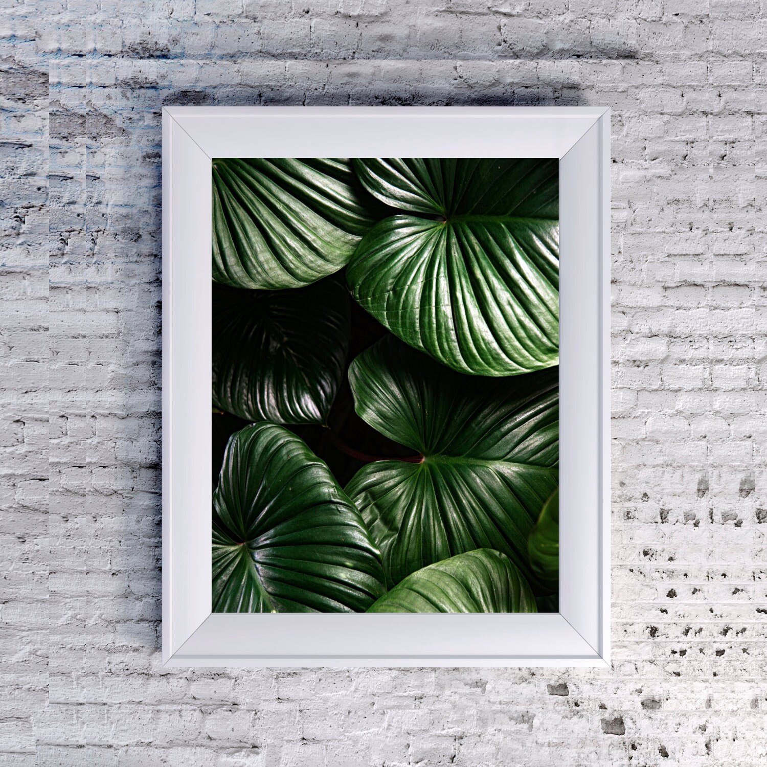 Green Leaves Print Botanical Wall Art Tropical Printable Etsy