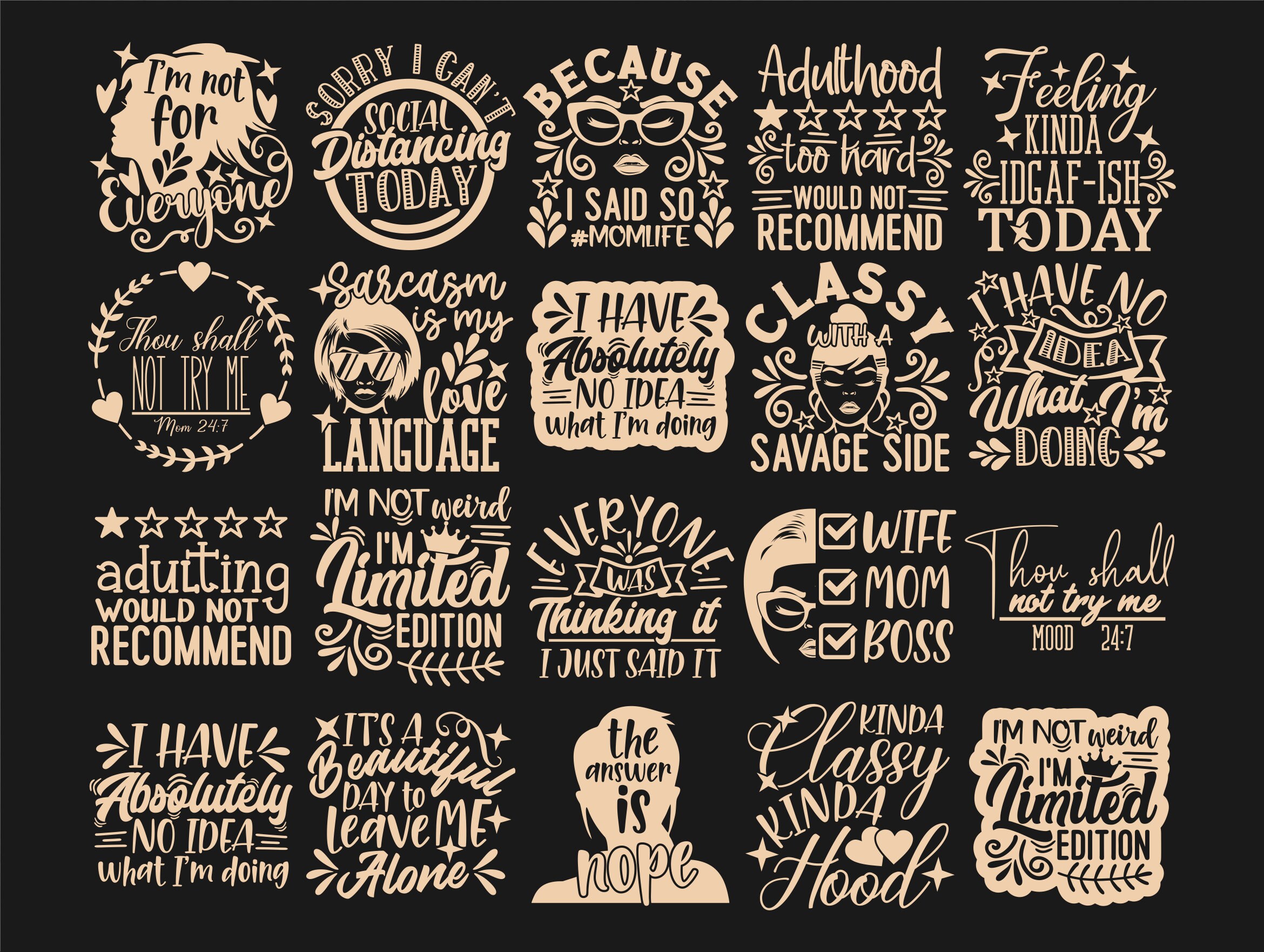 Download Sarcastic Bundle Svg 20 Designs Sarcastic Quotes Svg Cut Files Sayings Svg Funny Shirt Designs Sarcasm Svg Cricut Svg Silhouette