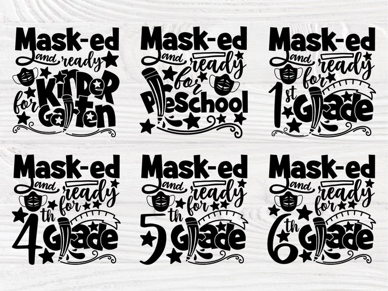 Download School SVG Bundle Kindergarten Quarantine Svg | Etsy