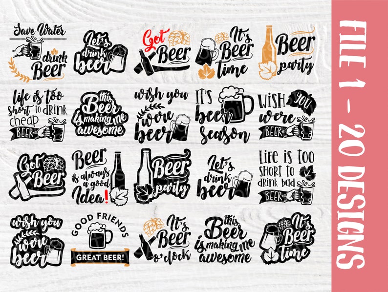 Download Beer SVG Bundle Alcohol Svg Beer Signs Drinking | Etsy