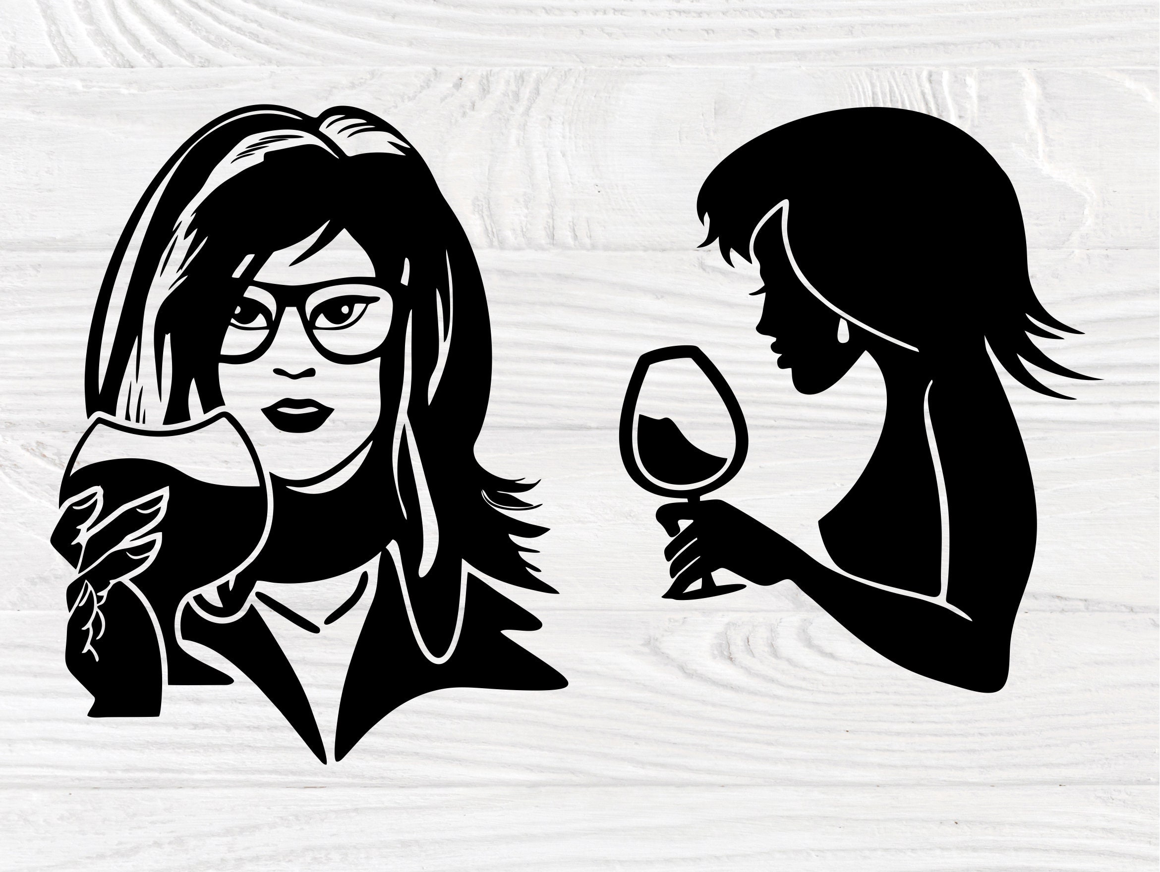 Download Wine Glass SVG Bundle, Woman Svg, Drinking Svg