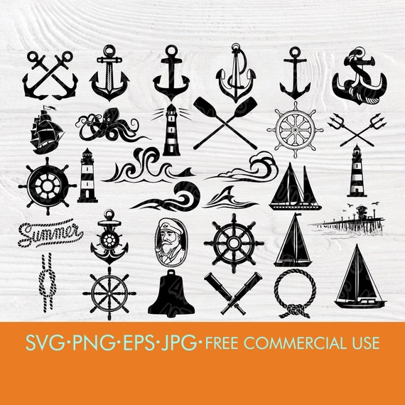 Anchor Svg Nautical Svg Ship Svg Lighthouse Svg Etsy