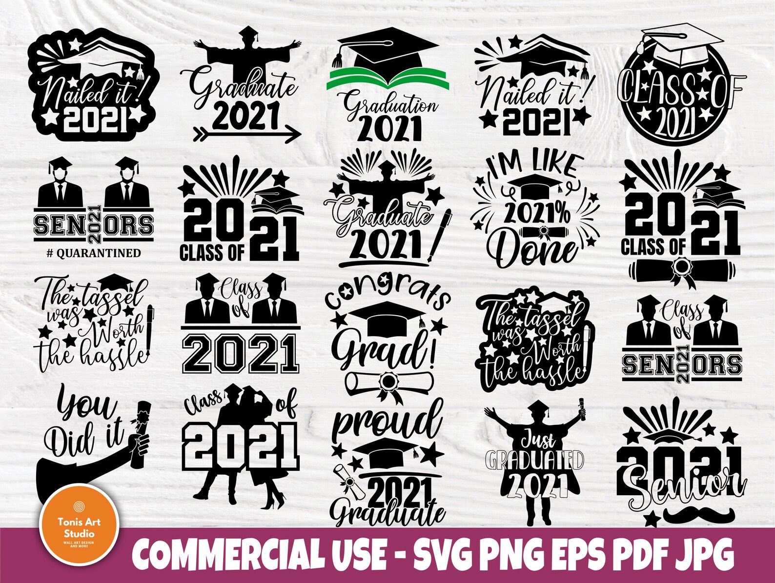 Download Graduation 2021 SVG Bundle Class of 2021 Svg File | Etsy