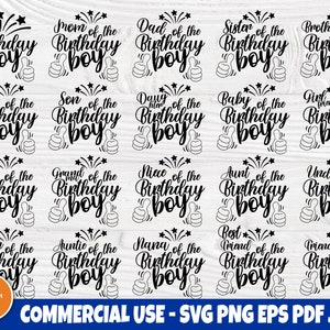 Birthday Boy Family Shirt SVG Bundle (Digital Download)