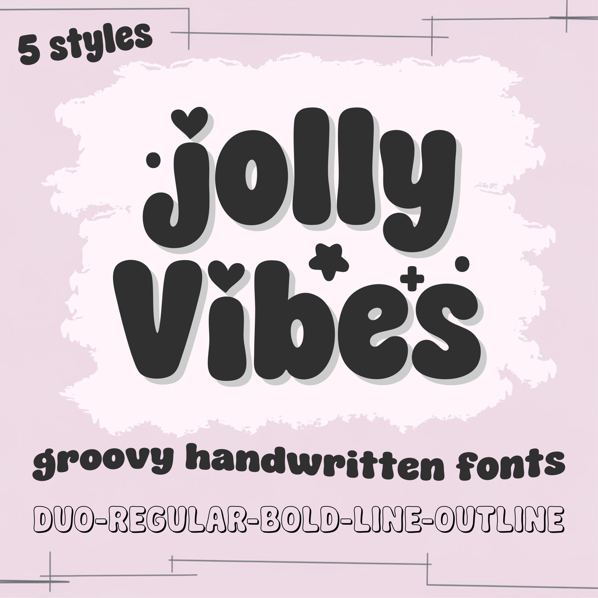 Jolly Vibes Font Bundle: Groovy Bubbly Fonts for Cricut & Procreate