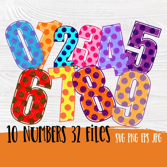 polka dot numbers svg printable numbers polka dot svg etsy