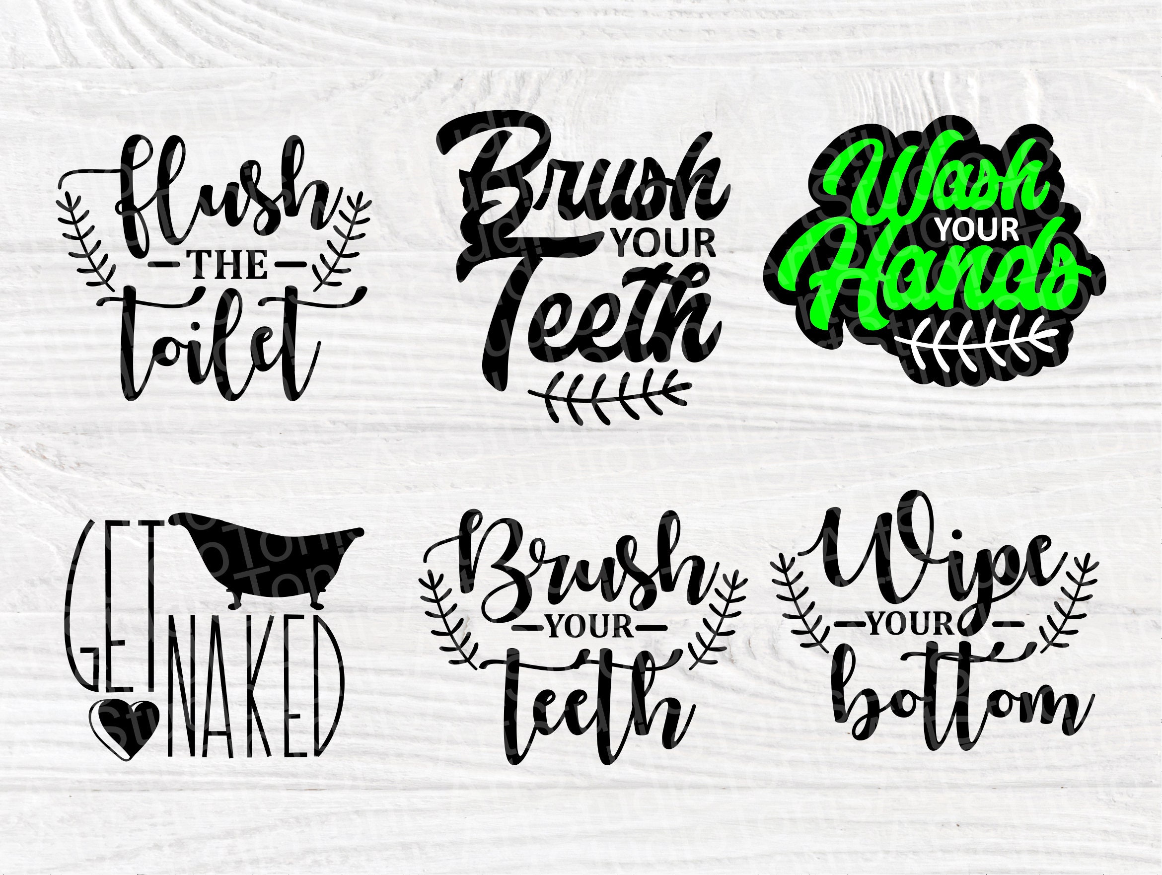 Bathroom Quotes SVG Cut Files, Humor Svg Bundle