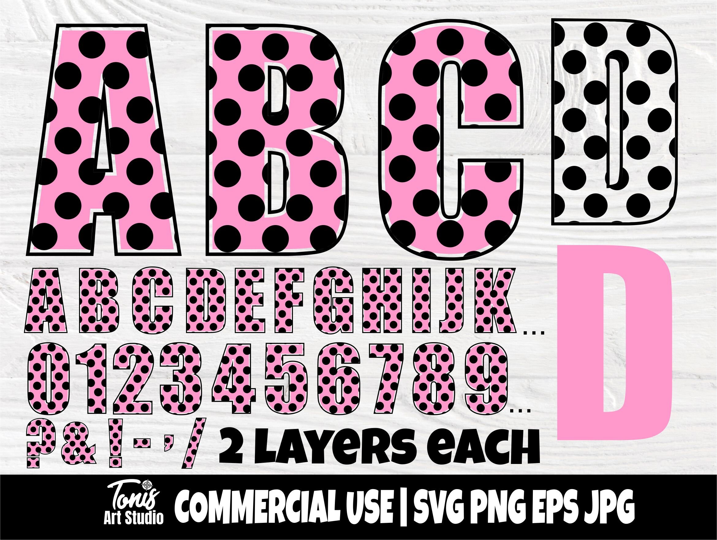 Polka Dot Letters Svg Polka Dot Font Bubble Font Svg Polka Etsy My