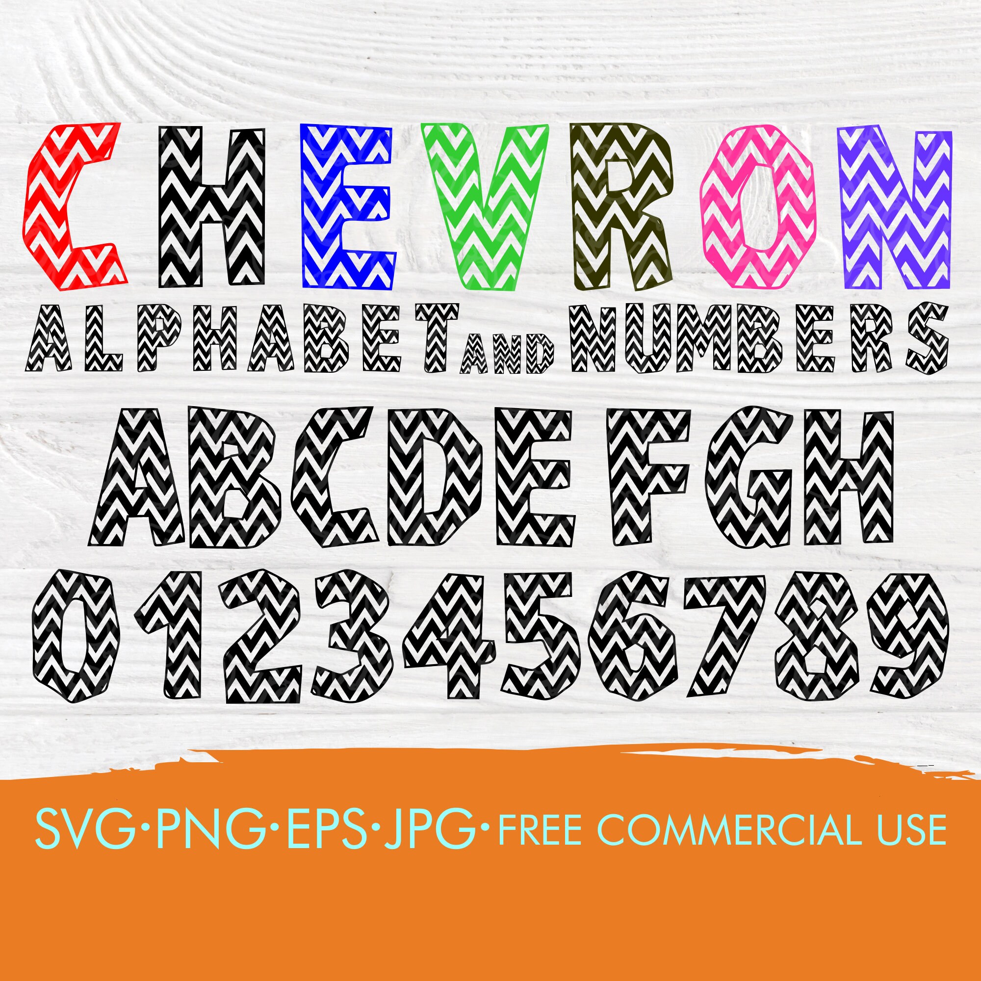 Chevron Alphabet Svg Patterned Font Svg Chevron Pattern Svg Letters And Numbers Cut Files For Cricut And Silhouette Chevron Letter