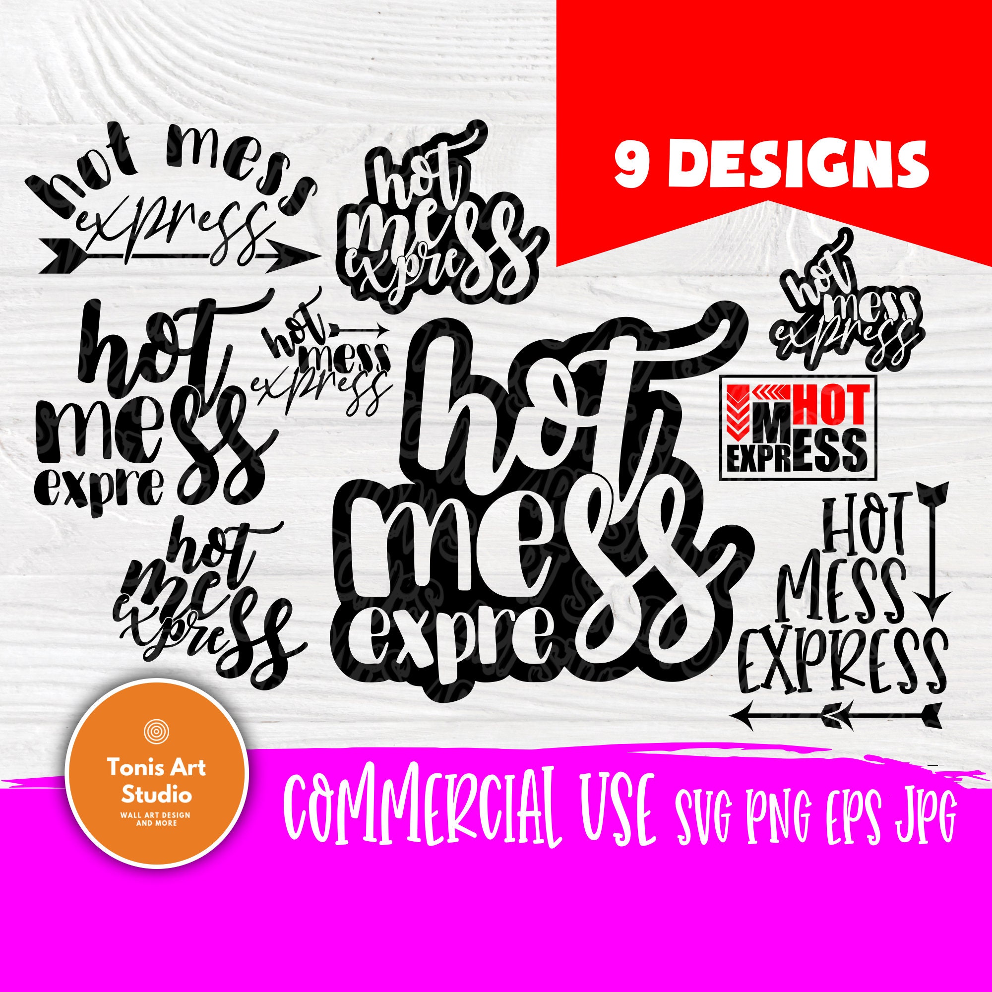 Hot Mess Express Svg Mom Life Svg Svg Files For Cricut Silhouette Cut Files Mother S Day Funny Cute Shirt Design Mama Svg Svg Designs