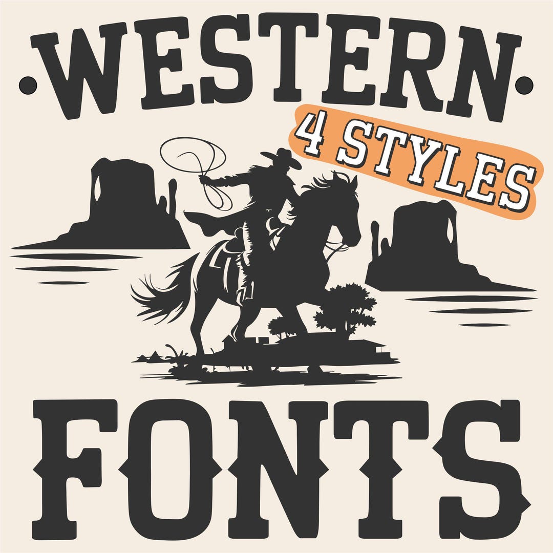 Western Font Bundle, Vintage Cowboy Serif, 4 Styles (OTF,TTF) - Etsy