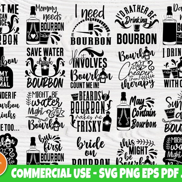 Bourbon SVG Bundle, Drinking Svg, Cricut Cut Files