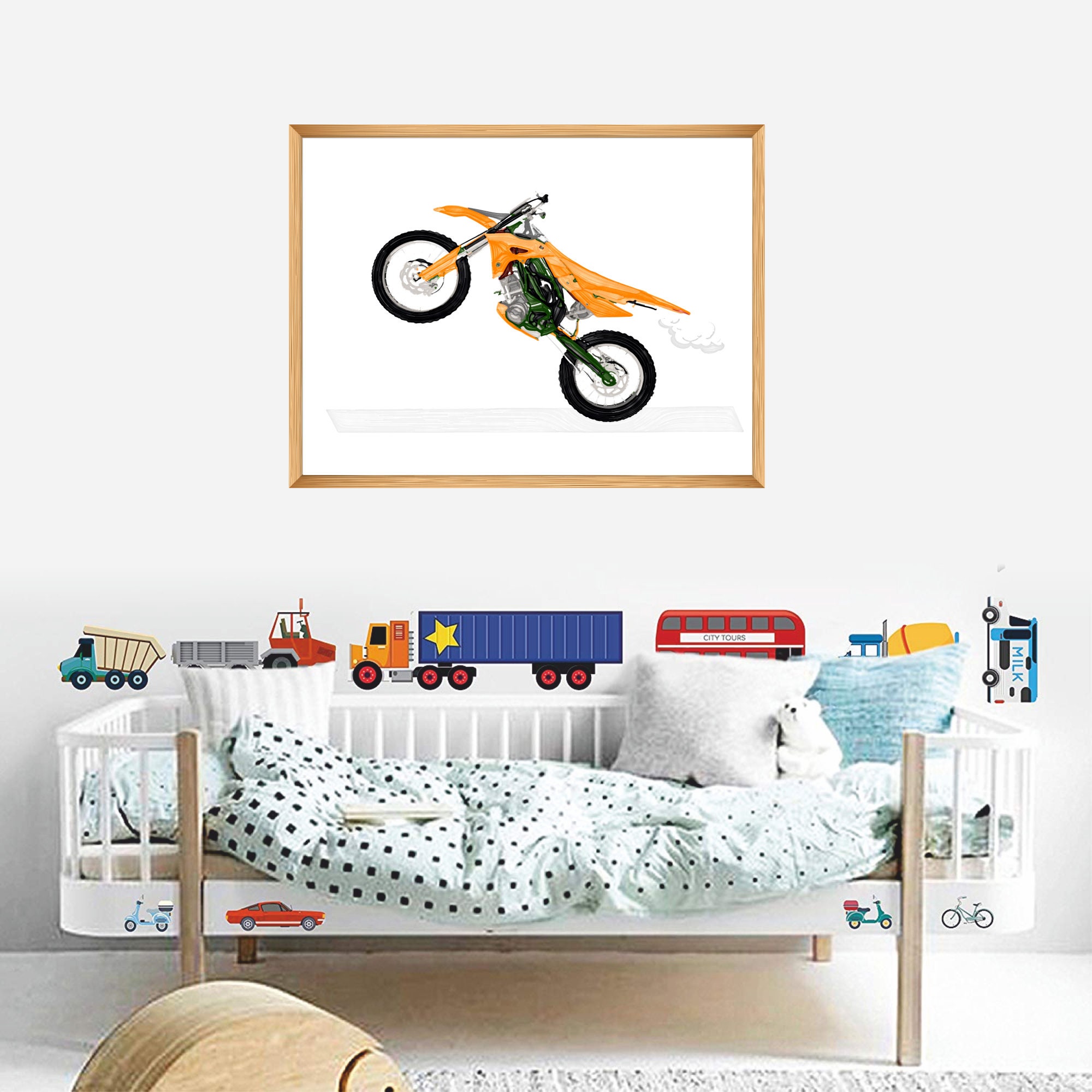 Dirt Bike Wall Art, Boys Room Decor, Printable Art