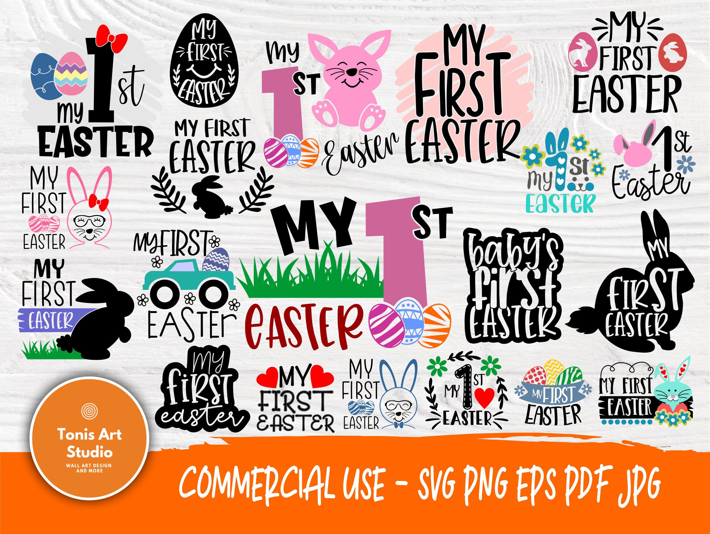 Download My First Easter SVG Cut Files Bundle Boy Girl