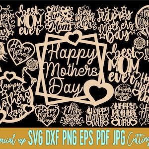 Paquete SVG del Día de las Madres, Mamá Cake Topper Svg, Png