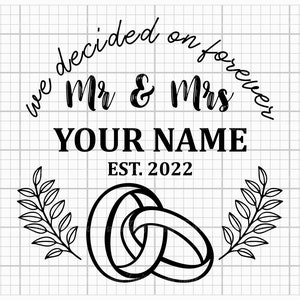 De heer en mevrouw SVG PNG DXF, bruiloft Svg, trouwringen, zijn en haar Svg monogram, huwelijk Svg