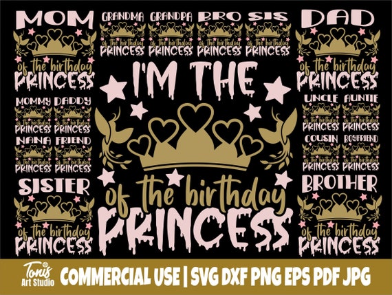 Birthday Princess Svg Bundle | Birthday Crown Svg | Matching Birthday Party Svg