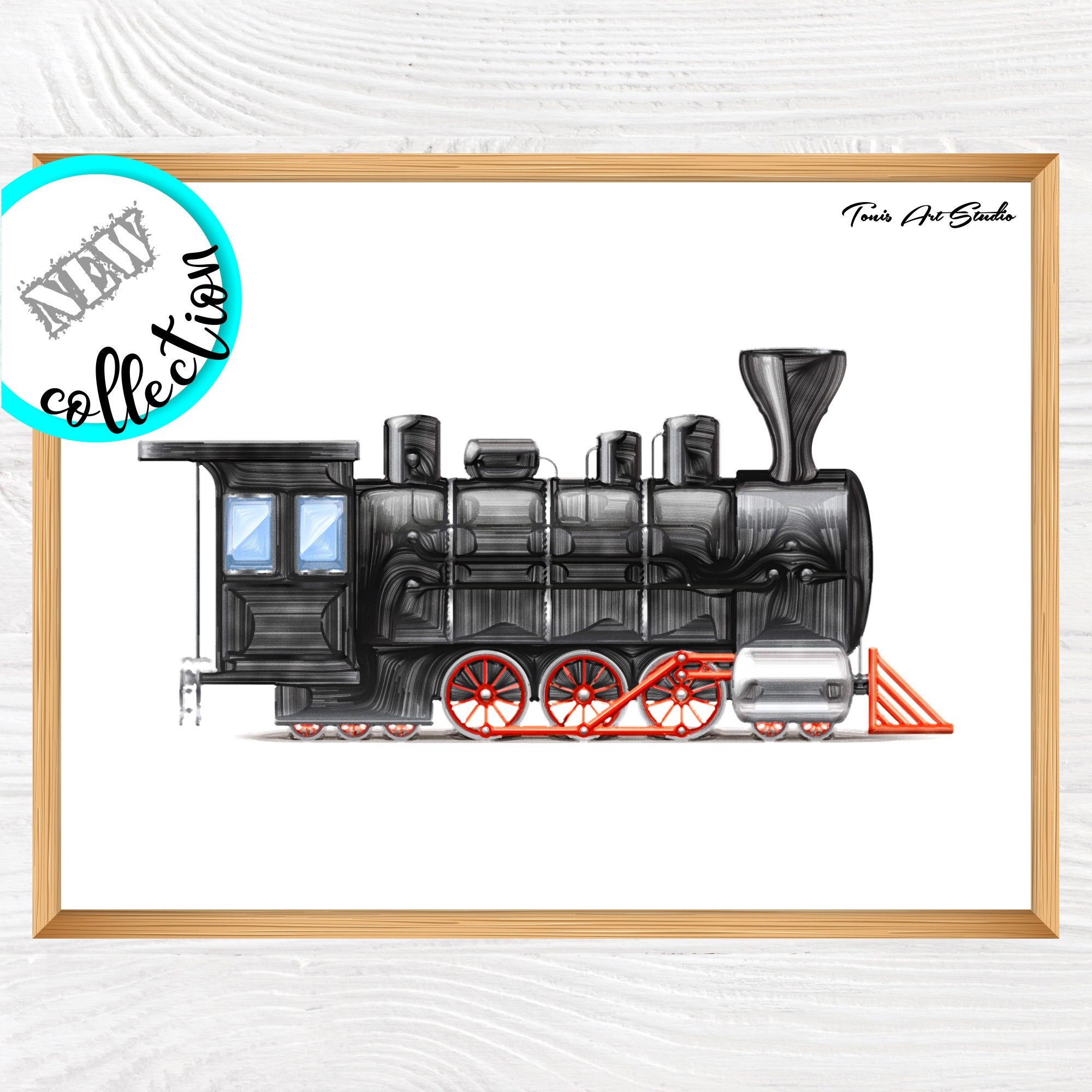 Vintage train art Steamtrain poster old train wall art locomotive art ...