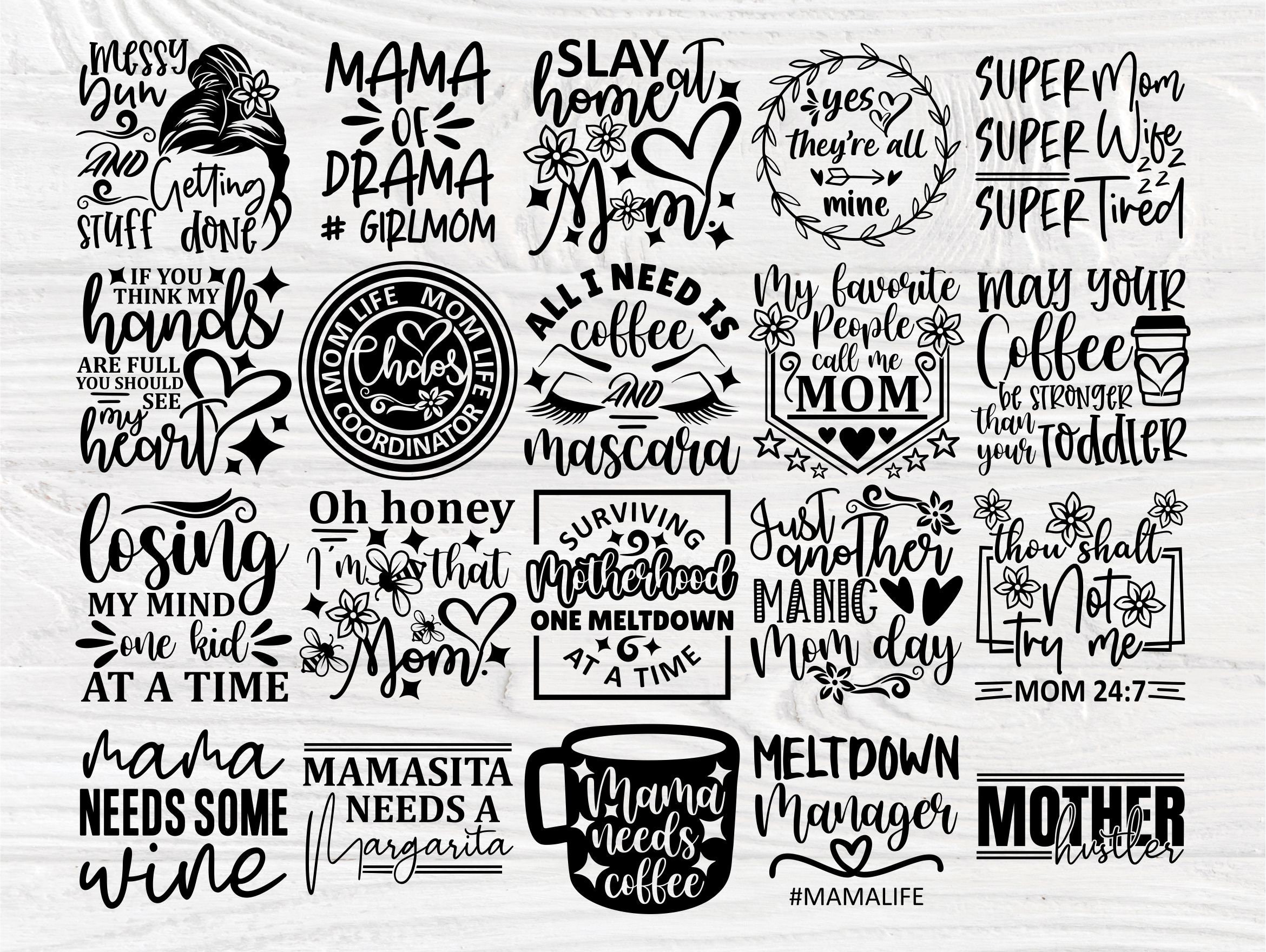 Mom SVG Bundle Mom Quotes Svg Png Svg Cut Files | Etsy