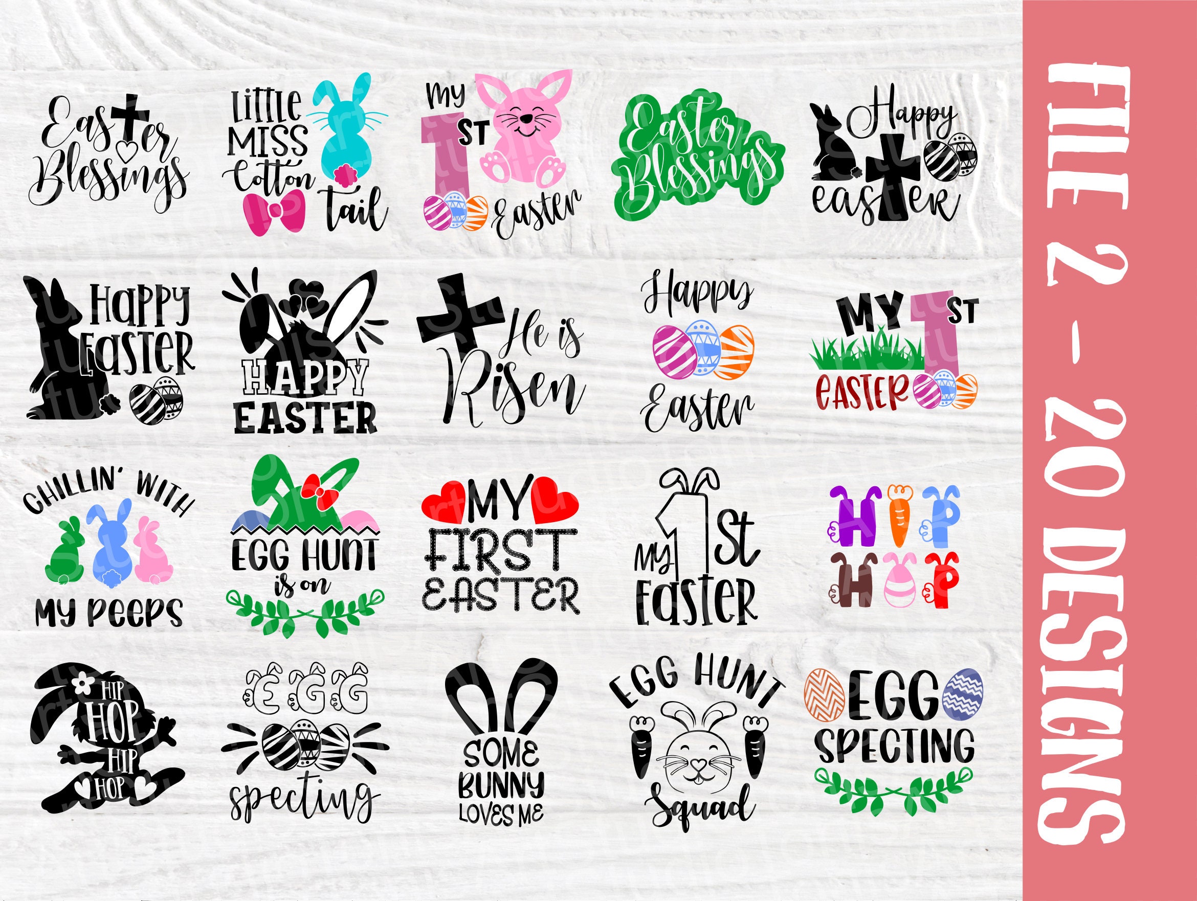 Easter SVG Bundle, Cricut & Silhouette Cut Files