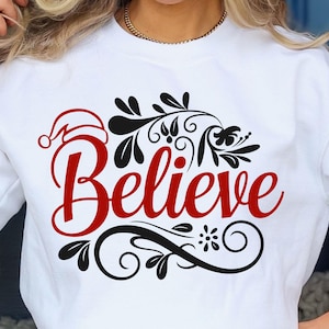 Believe Christmas SVG | believe svg | santa hat svg png dxf | Christmas magic svg | silhouette cricut cut files