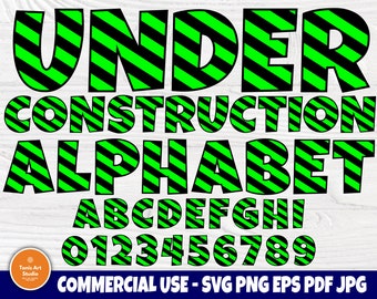 Construction SVG Fonts, Alphabet Svg, Letters Svg