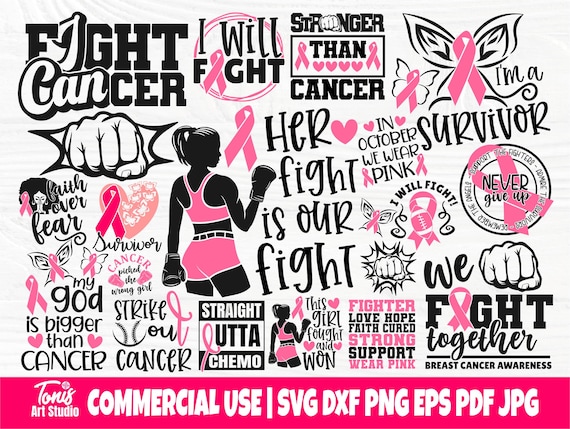 Cancer Awareness SVG Bundle Breast Cancer Svg Png - Etsy