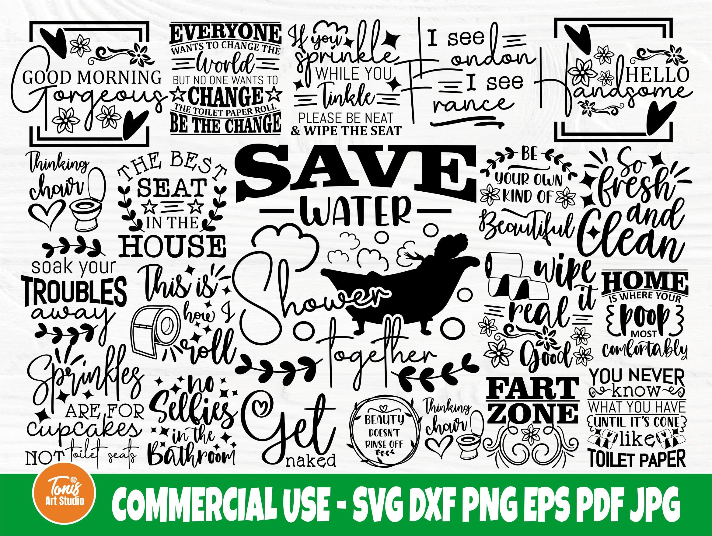 Bathroom SVG Bundle Bathroom Svg Cut Files Funny Bathroom Etsy UK