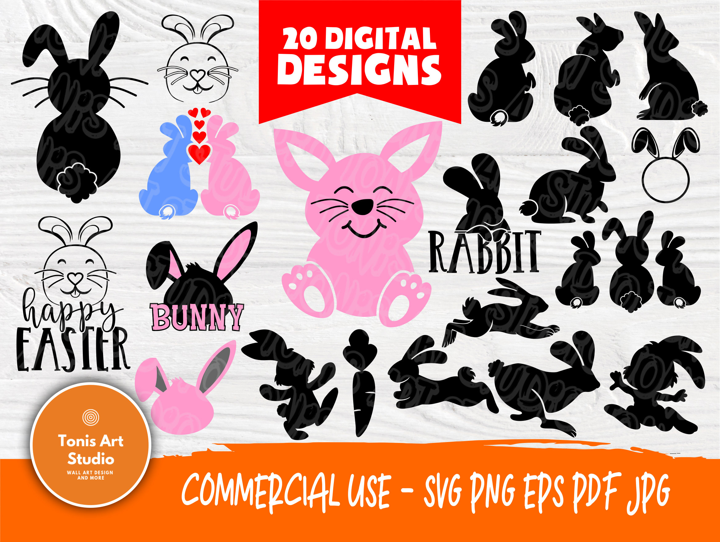 Download Rabbit SVG Bundle | Rabbit Cut Files for Cricut and ...