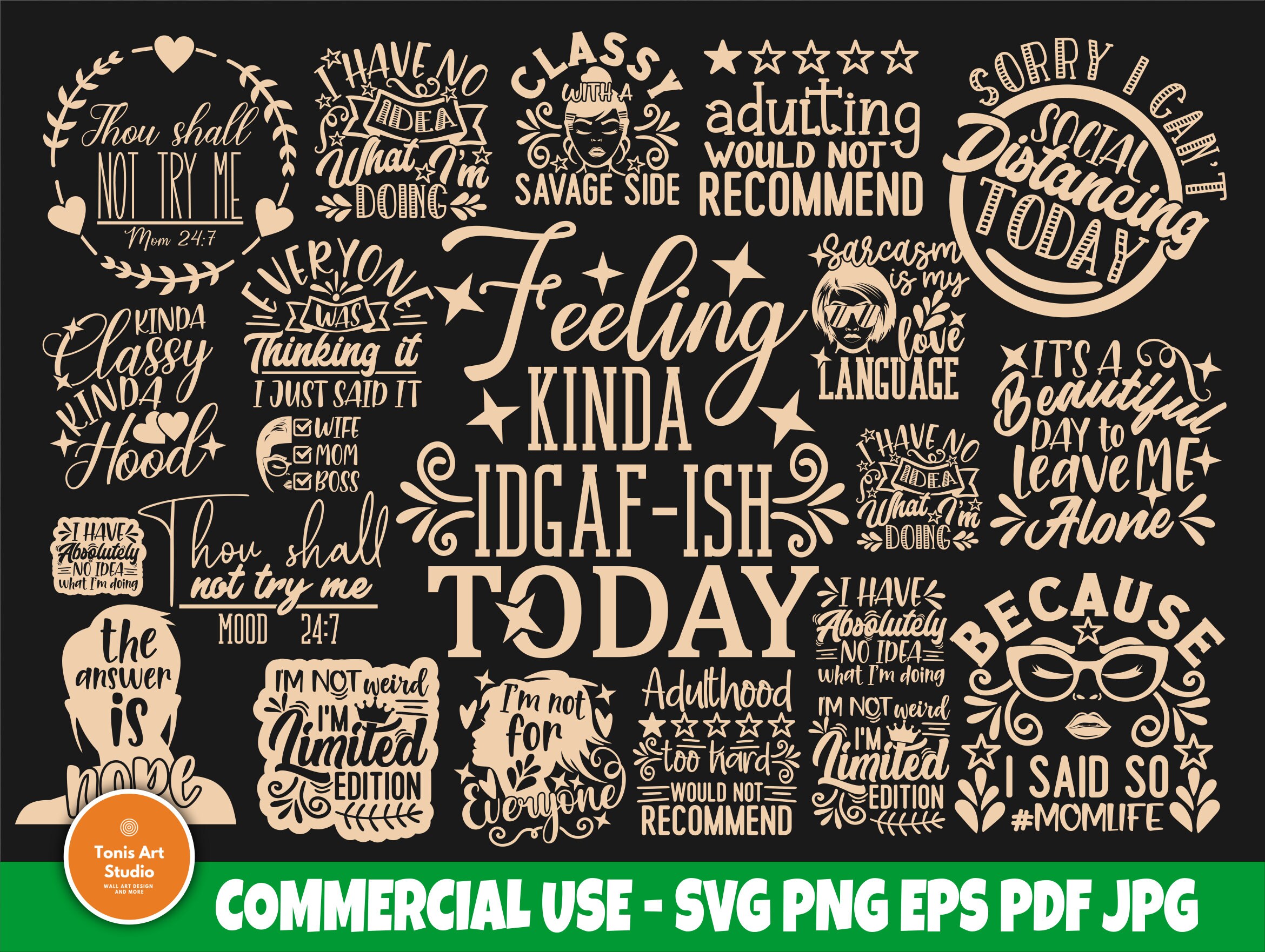 Sarcastic Svg Bundle Sarcastic Svg Files Funny Quotes Svg Etsy Australia