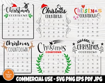 Christmas countdown SVG | Christmas svg | Christmas advent calendar svg | Days till christmas svg | Cut files for cricut and silhouette