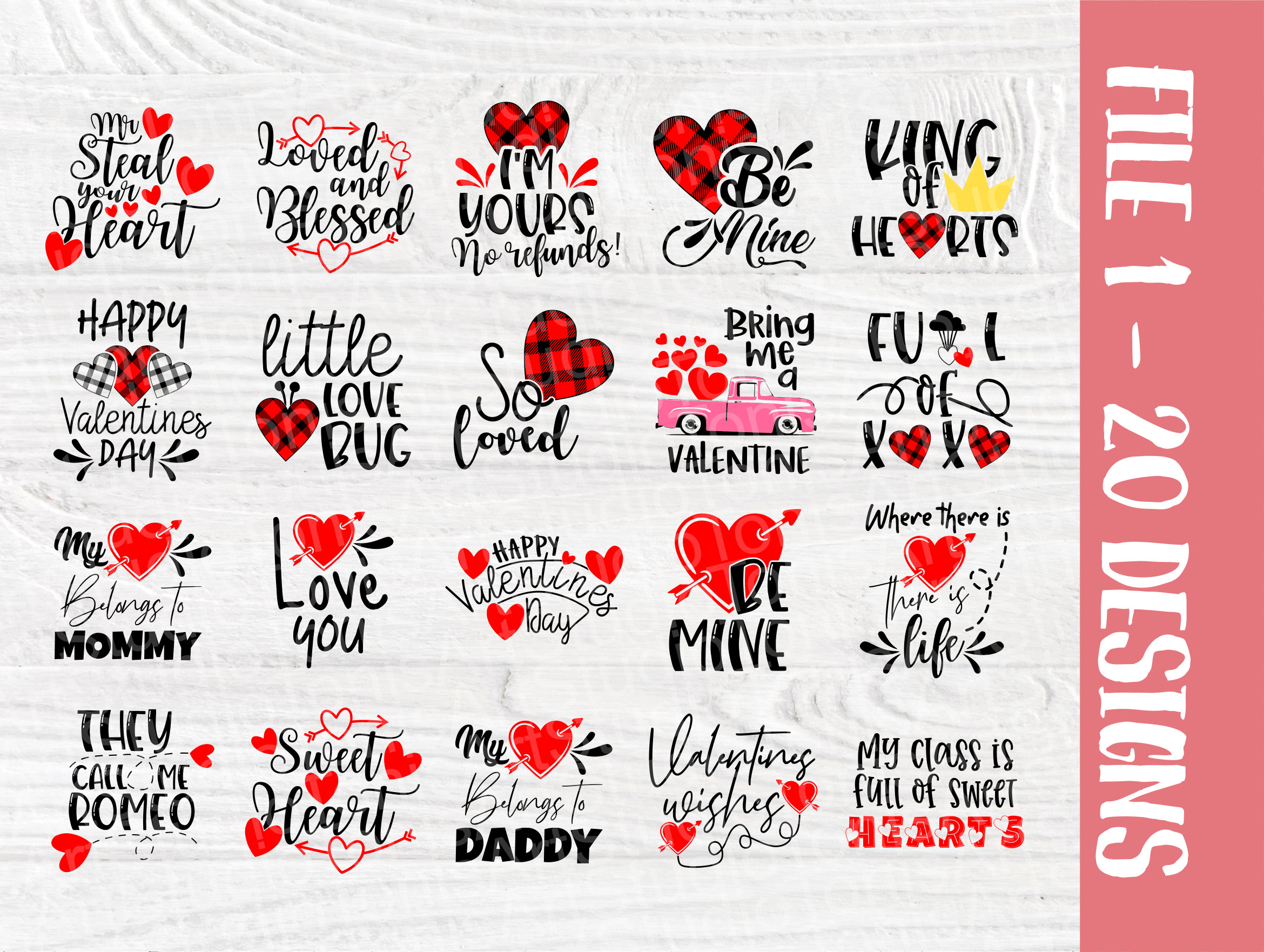 100 Valentines SVG Bundle | Valentine's Day Signs | Love Svg