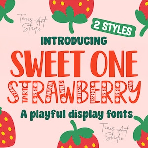 Fuente Strawberry, Fuentes Fruit OTF TTF, Fuente Summer, Letras Strawberry, Fuente Cricut