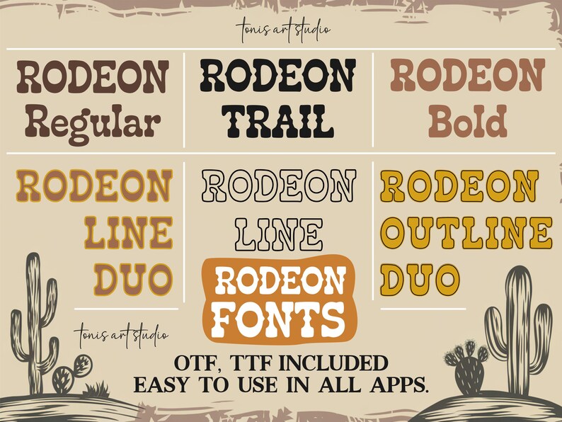 Rodeo Font Bundle: Western Cowboy Fonts for Cricut (OTF, TTF Files) - Etsy