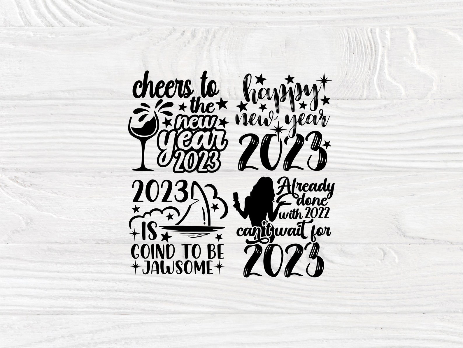 Happy New Year SVG Bundle 2023 Svg Quotes New Years Eve Svg - Etsy Singapore