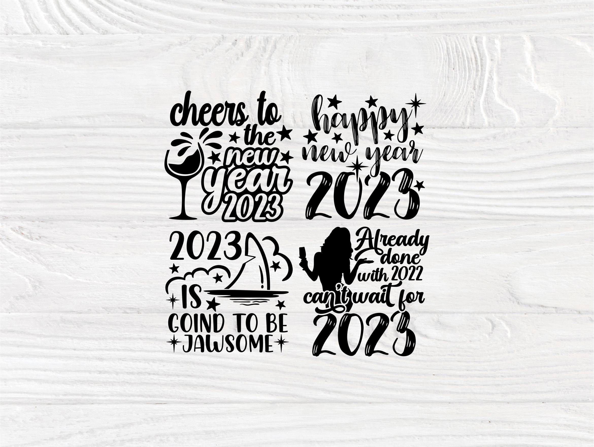 Happy New Year SVG Bundle 2023 Svg Quotes New Years Eve Svg Etsy