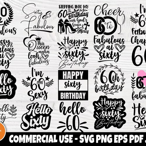 60 and Fabulous Svg Png Jpg dxf 60th Birthday Svg - Etsy