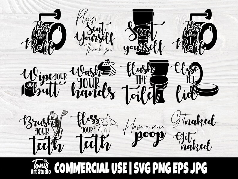 Download Bathroom Sign Svg Bathroom Bundle Svg Funny Bathroom Svg Etsy
