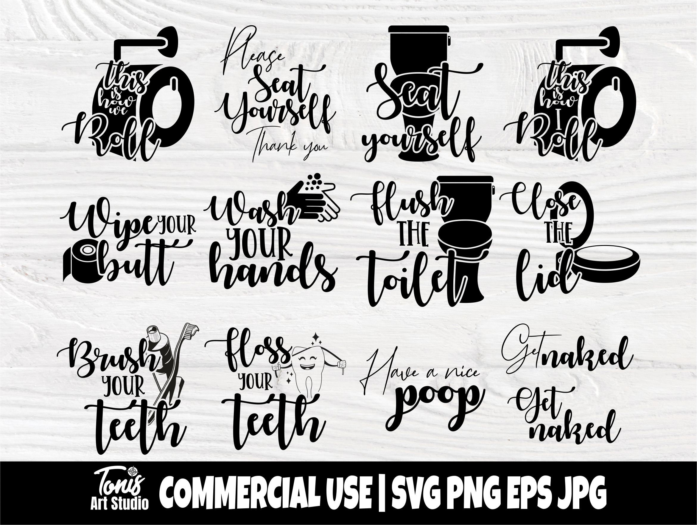 Download Bathroom Sign Svg Bathroom Bundle Svg Funny Bathroom Svg Etsy