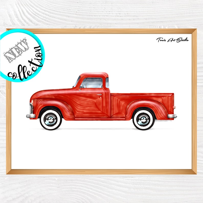Pickup Truck wall art / Pickup truck print / Transportation | Etsy