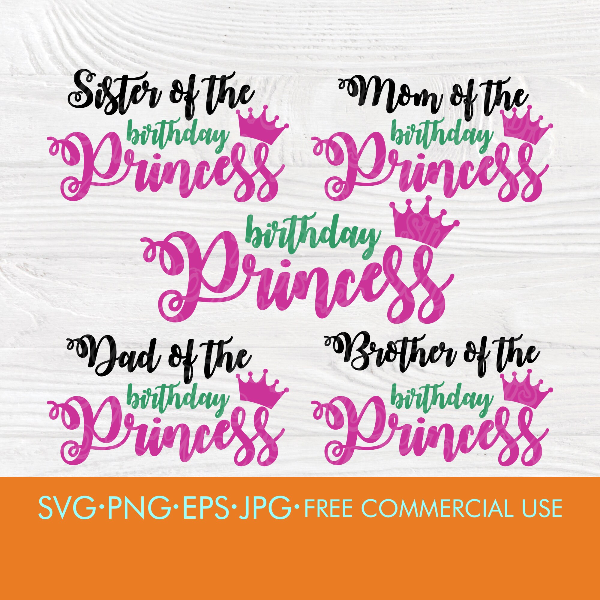 Download Birthday Princess Svg Family Svg Cut Files Etsy