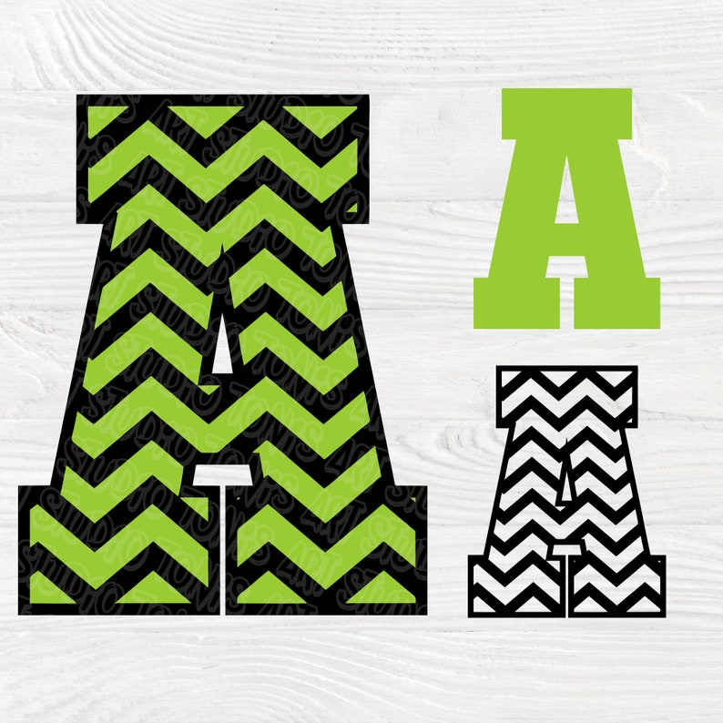 Download Varsity alphabet SVG Chevron font svg Pattern font svg | Etsy